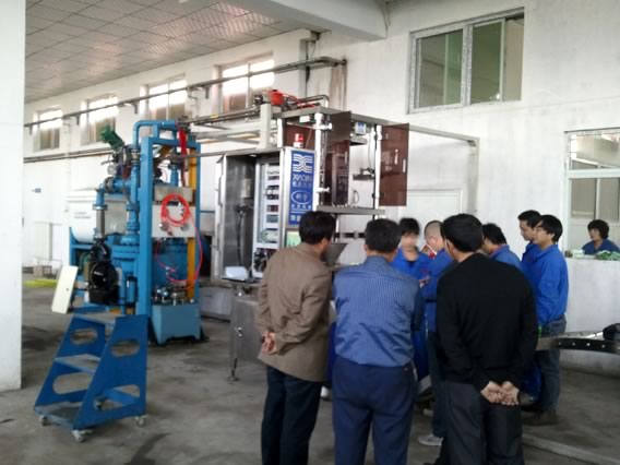 Final adjustment of the resin anchoring agent automatic production system at Shanxi Yangmei Group